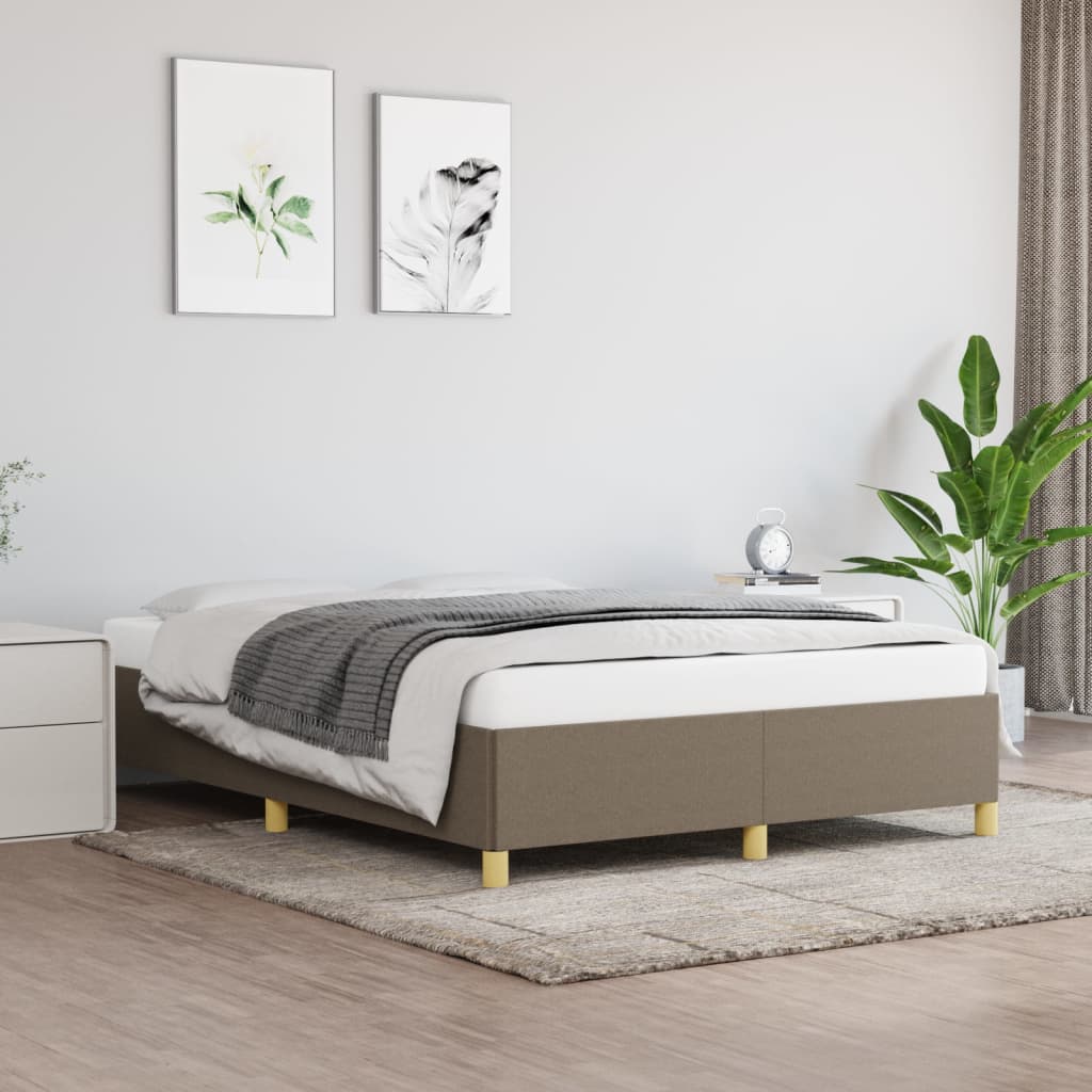 Bettgestell ohne Matratze Taupe 140x200 cm Stoff