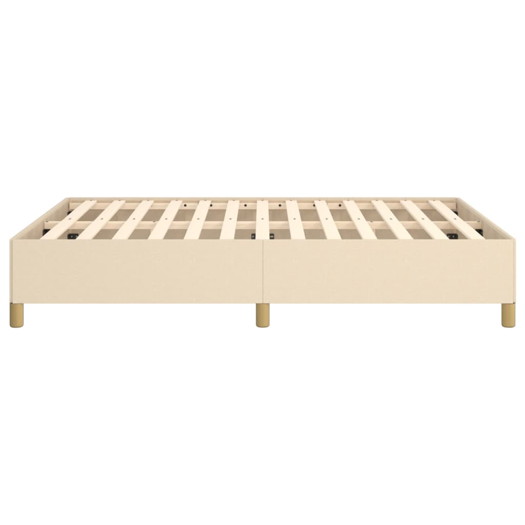 Bettgestell ohne Matratze Creme 140x200 cm Stoff