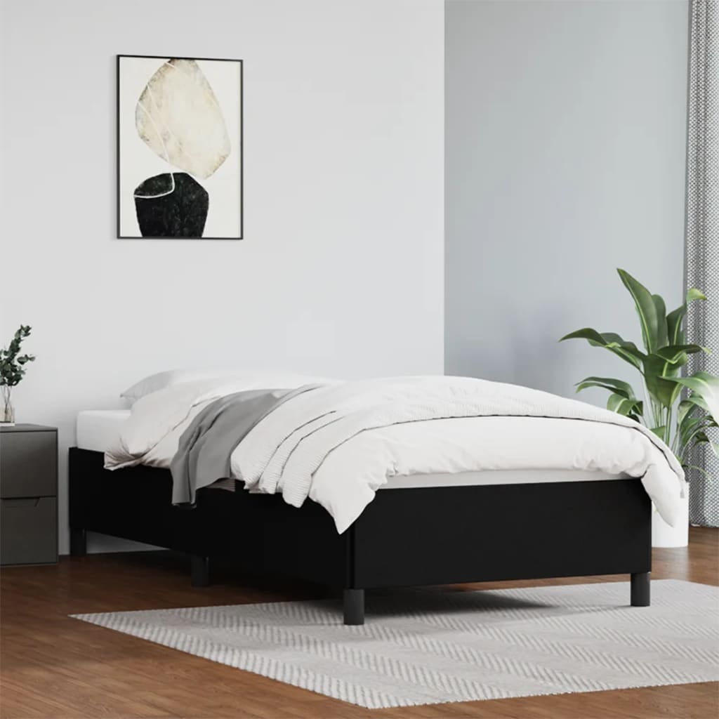 Bettgestell Schwarz 90x190 cm Kunstleder