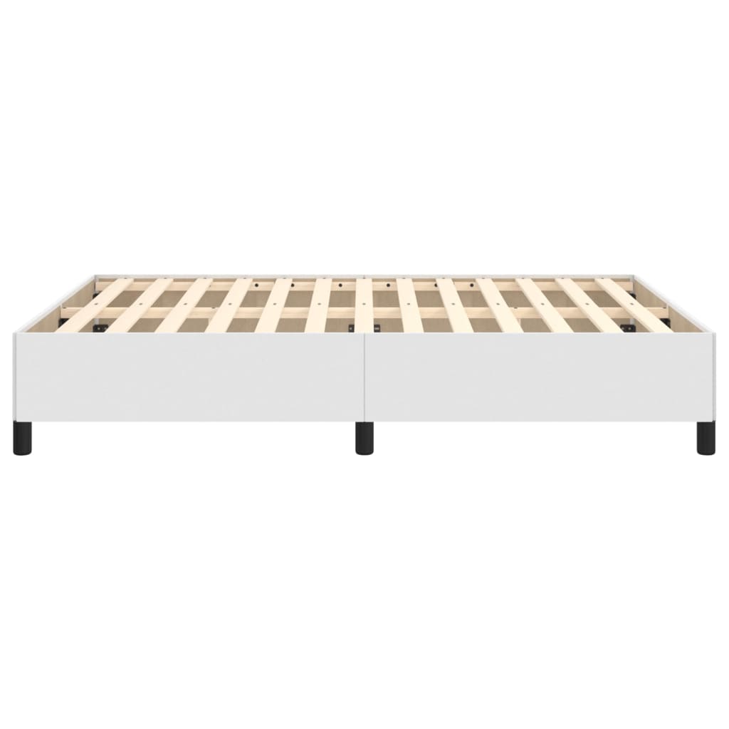 Bettgestell Weiß 140x190 cm Kunstleder
