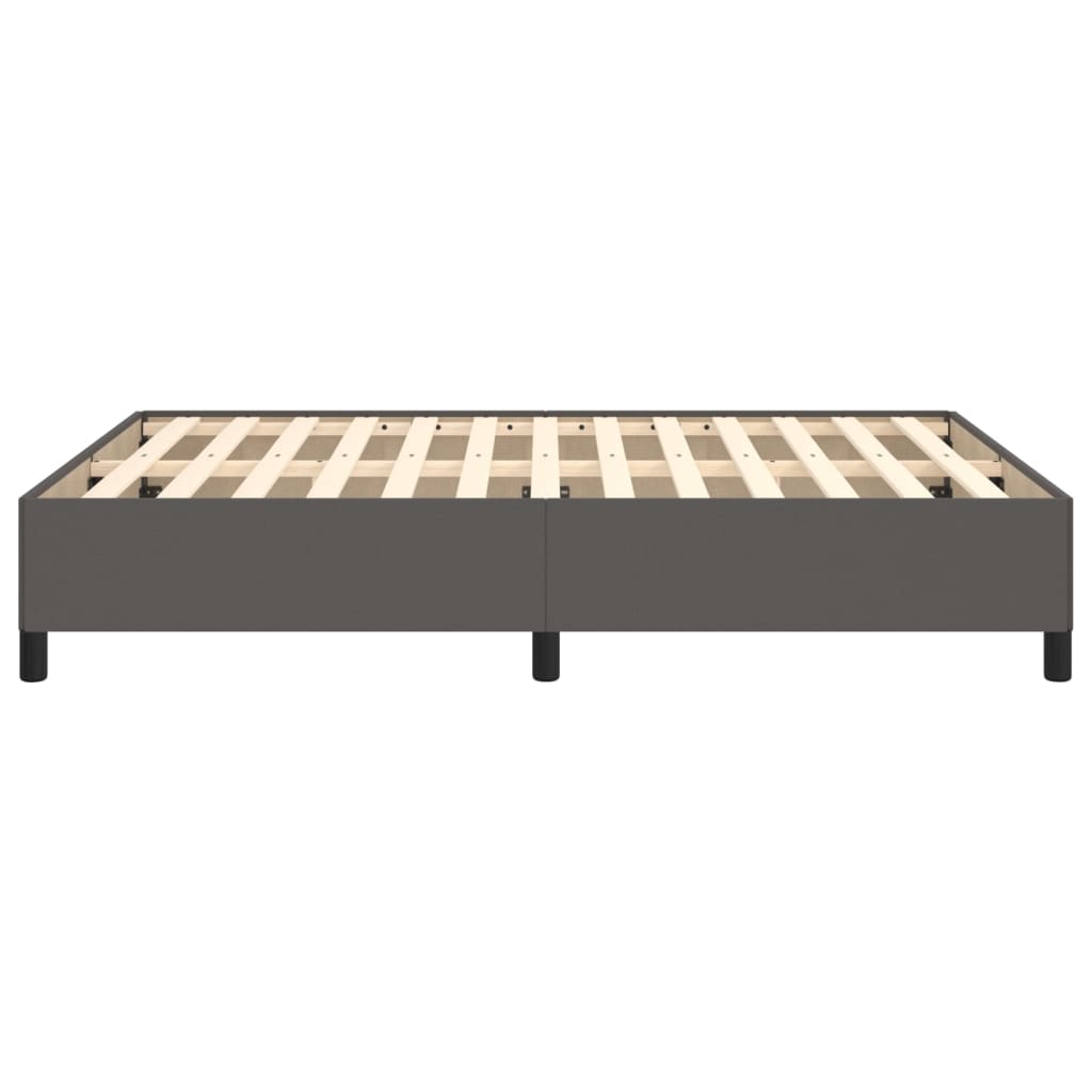 Bettgestell Grau 140x190 cm Kunstleder