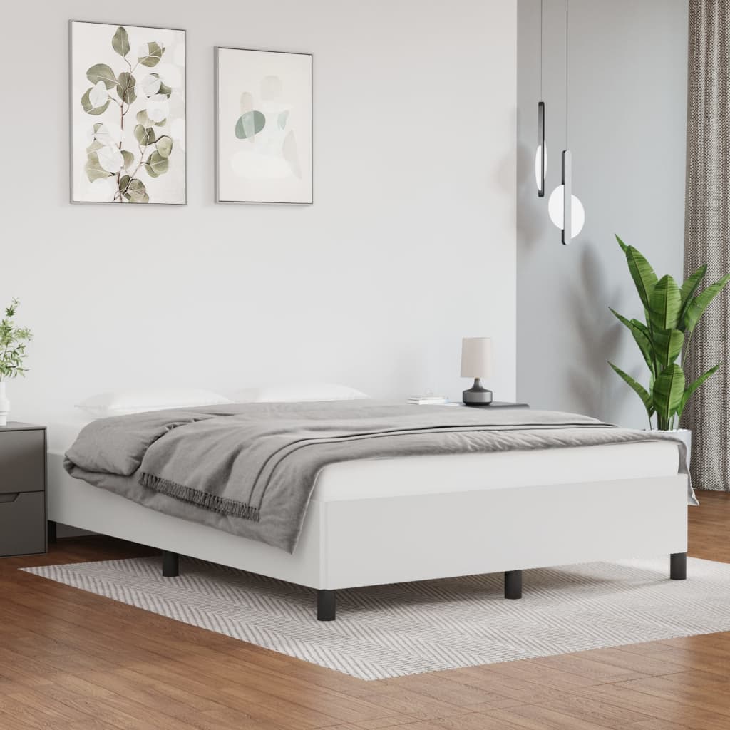 Bettgestell Weiß 140x200 cm Kunstleder