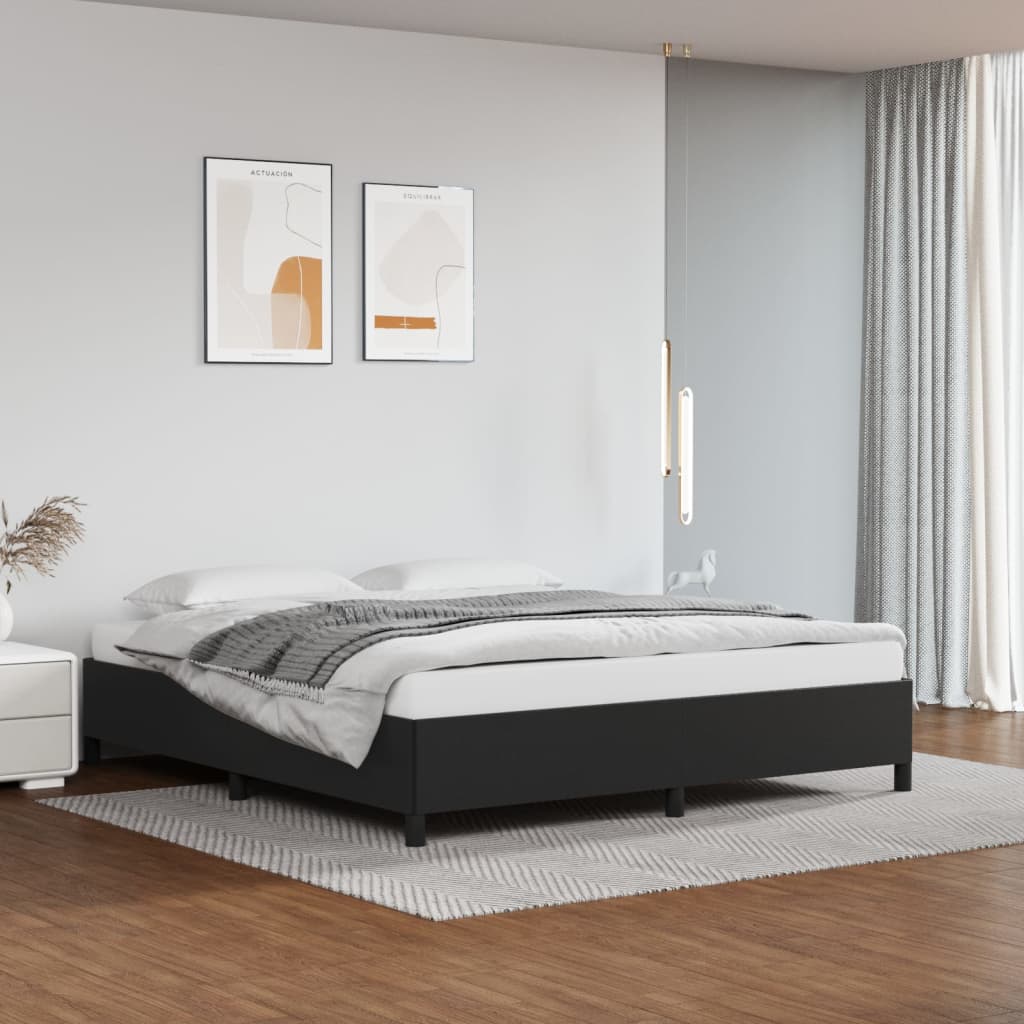 Bettgestell Schwarz 180x200 cm Kunstleder