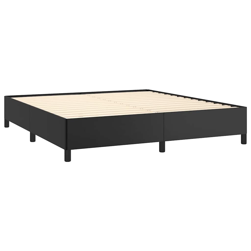 Bettgestell ohne Matratze Schwarz 152x203 cm Queen Kunstleder