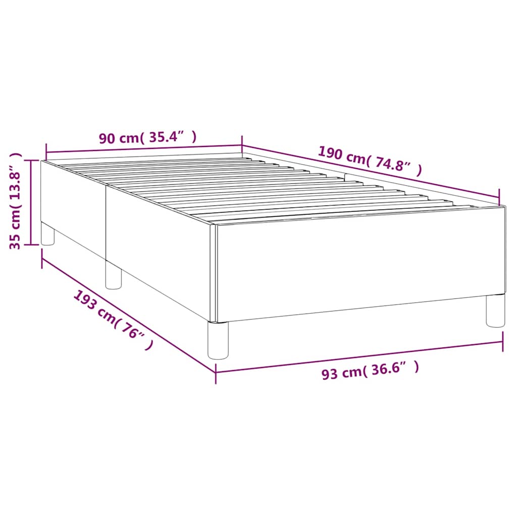 Bettgestell ohne Matratze Dunkelblau 90x190 cm Samt