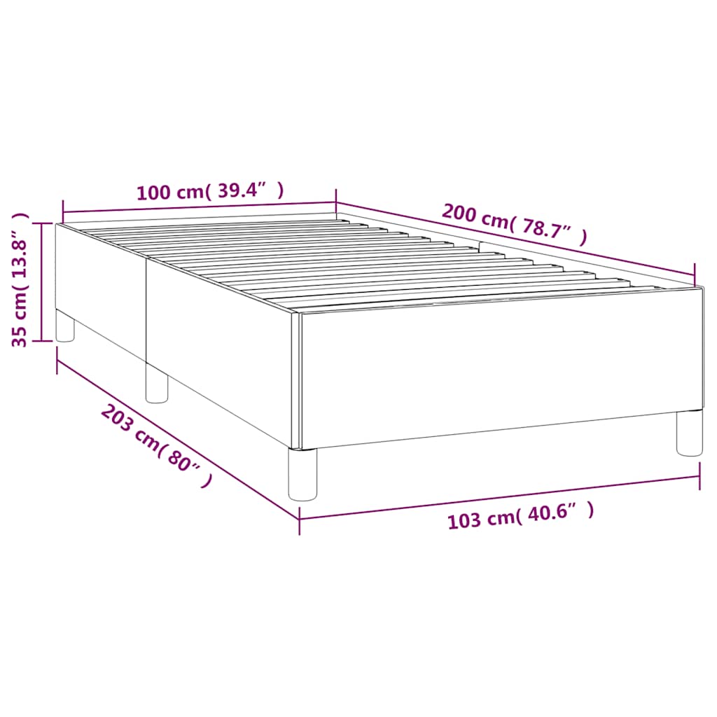 Bettgestell ohne Matratze Dunkelblau 100x200 cm Samt
