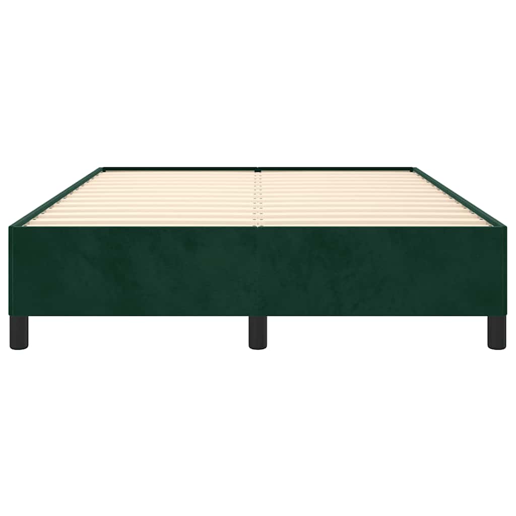 Bettgestell ohne Matratze Dunkelgrün 140x190 cm Samt