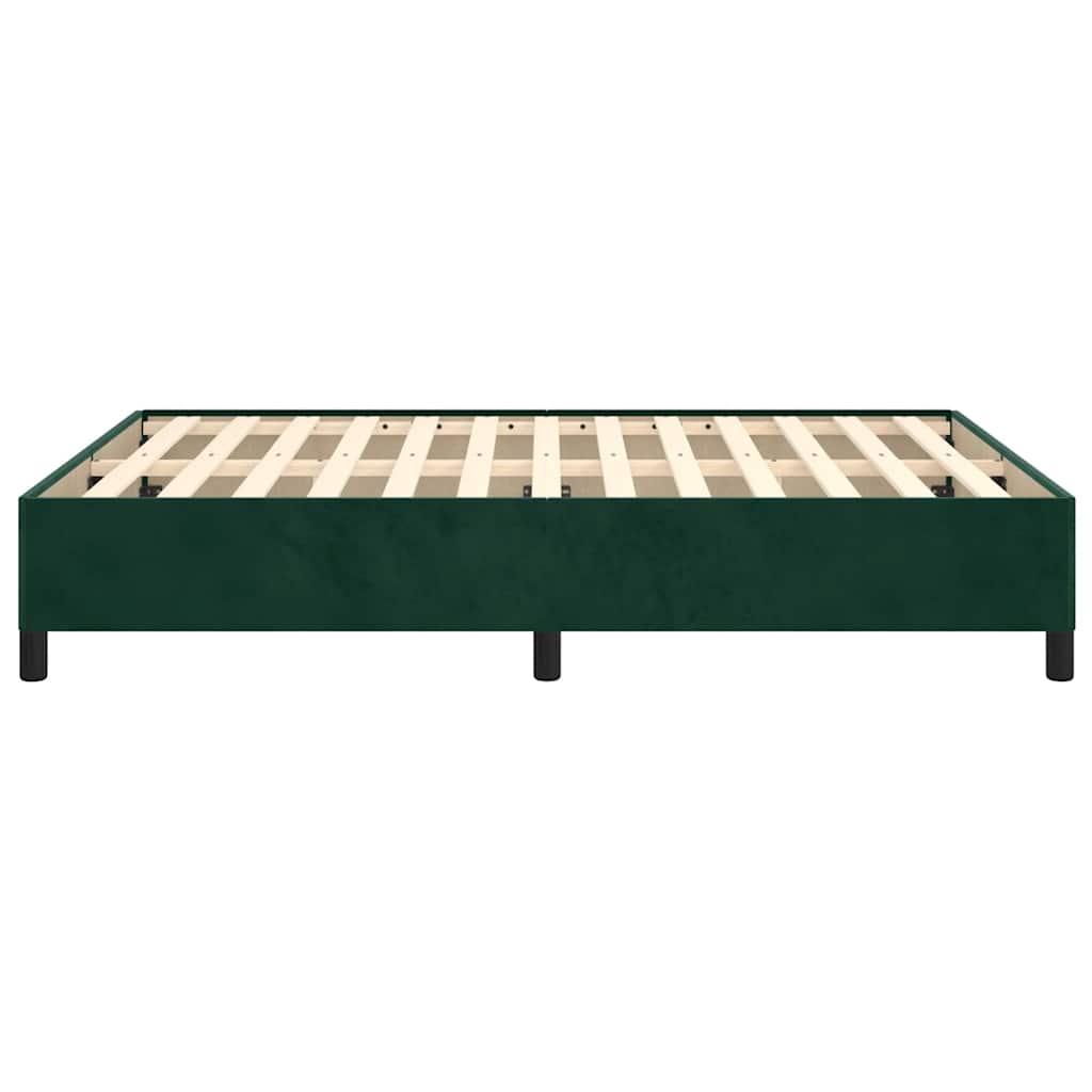 Bettgestell ohne Matratze Dunkelgrün 140x190 cm Samt