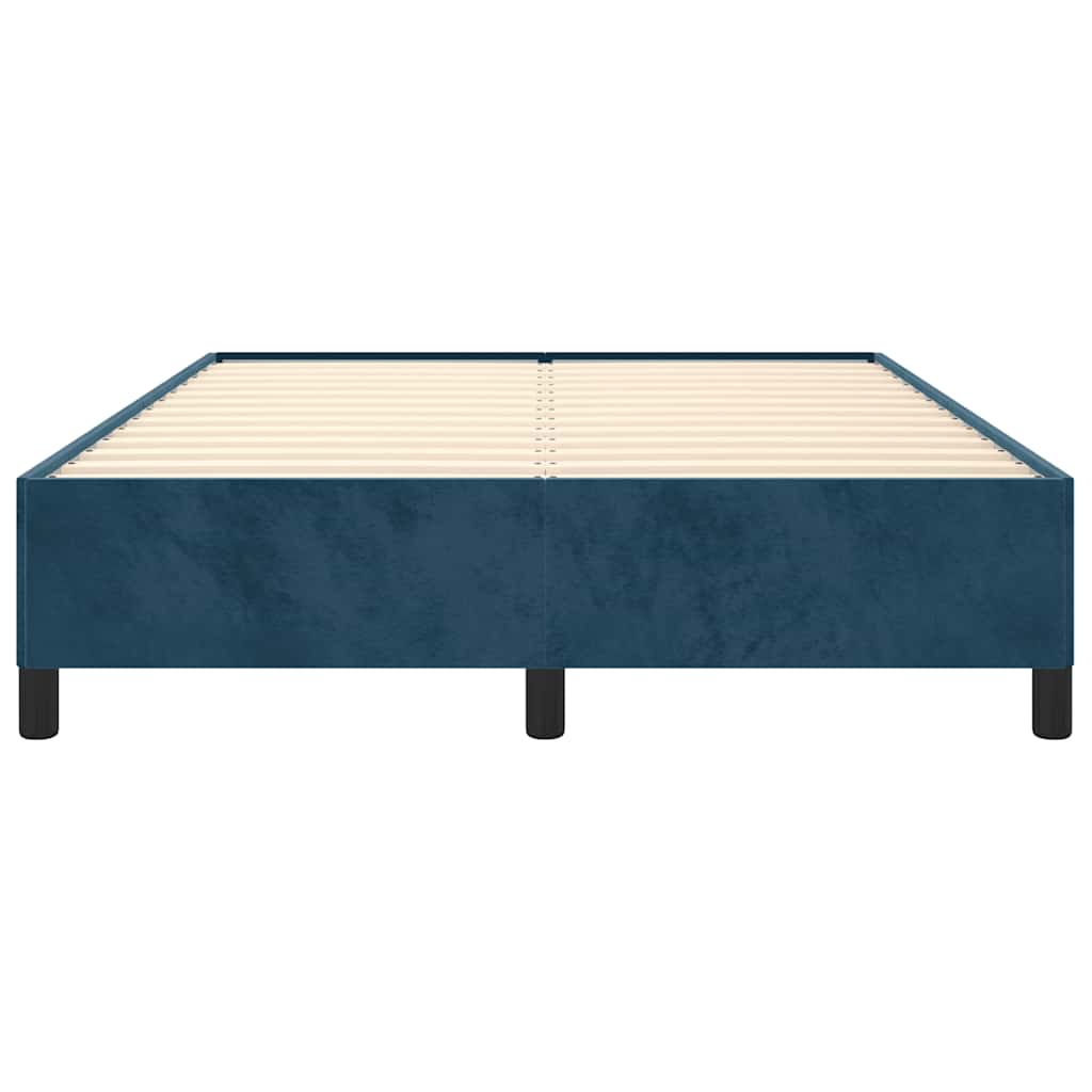Bettgestell ohne Matratze Dunkelblau 140x190 cm Samt