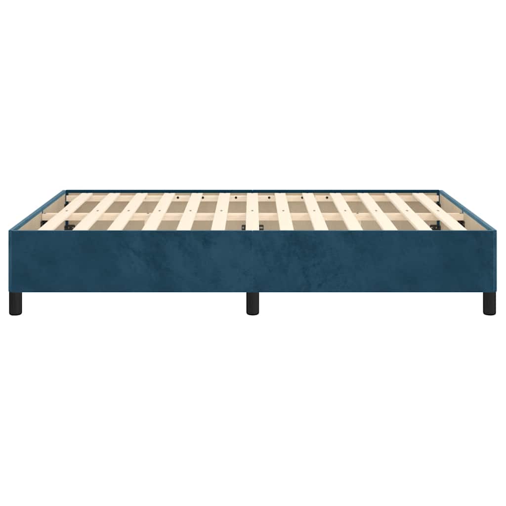 Bettgestell ohne Matratze Dunkelblau 140x190 cm Samt
