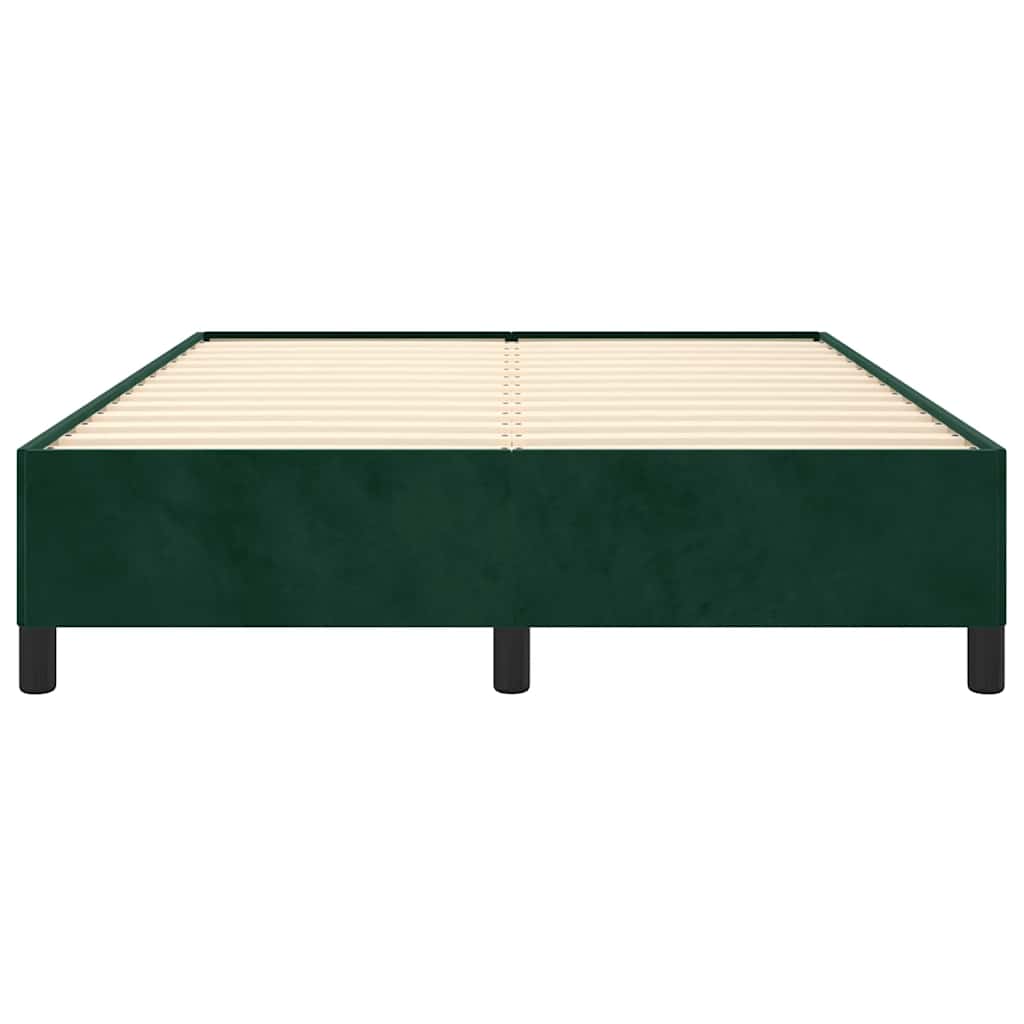 Bettgestell ohne Matratze Dunkelgrün 140x200 cm Samt
