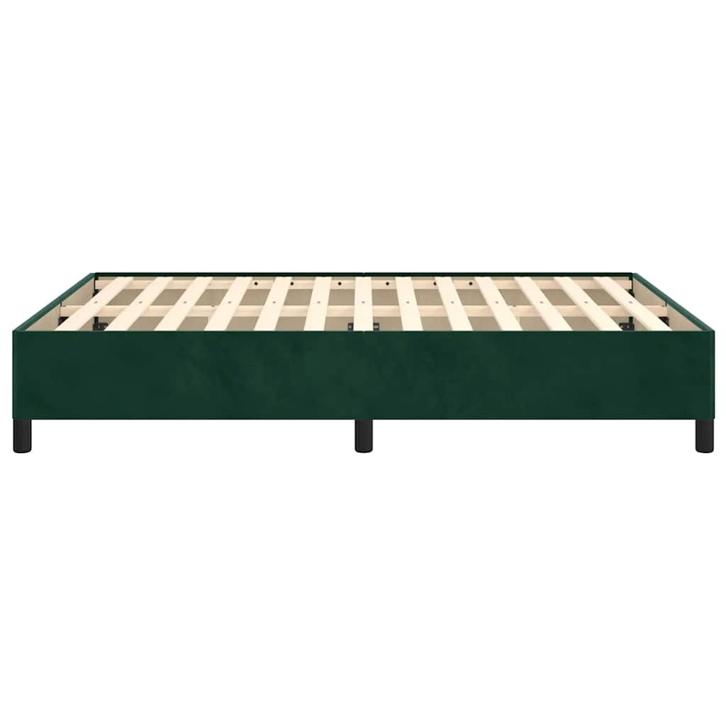 Bettgestell ohne Matratze Dunkelgrün 140x200 cm Samt