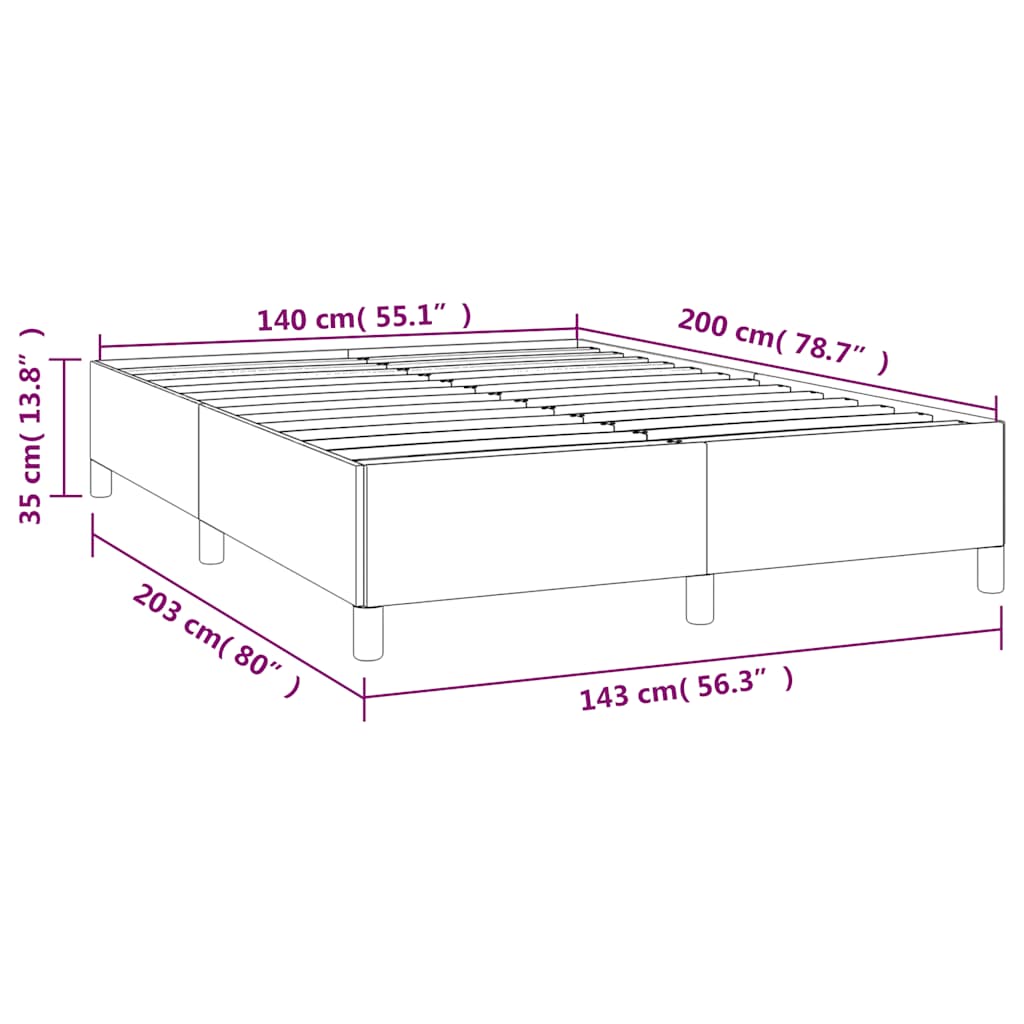Bettgestell ohne Matratze Dunkelgrün 140x200 cm Samt