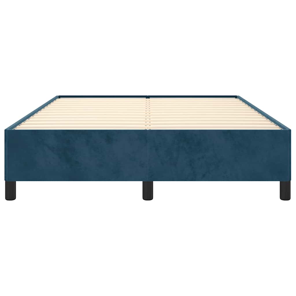 Bettgestell ohne Matratze Dunkelblau 140x200 cm Samt