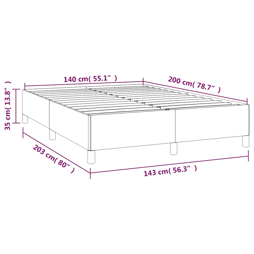 Bettgestell ohne Matratze Dunkelblau 140x200 cm Samt
