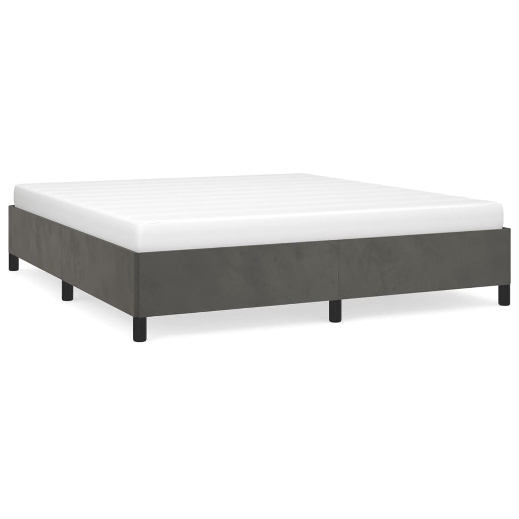 Bettgestell ohne Matratze Dunkelgrau 160x200 cm Samt