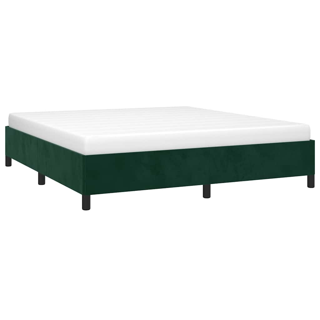 Bettgestell ohne Matratze Dunkelgrün 160x200 cm Samt