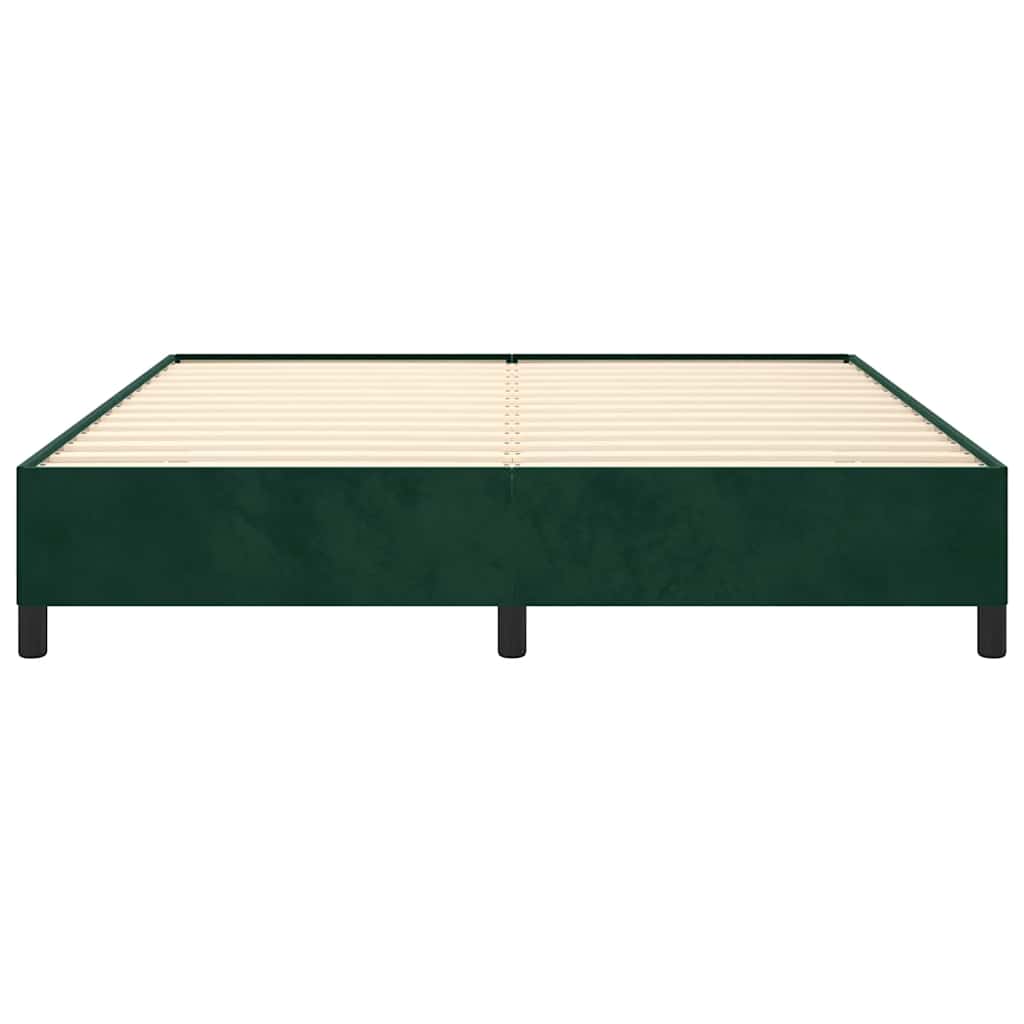 Bettgestell ohne Matratze Dunkelgrün 160x200 cm Samt
