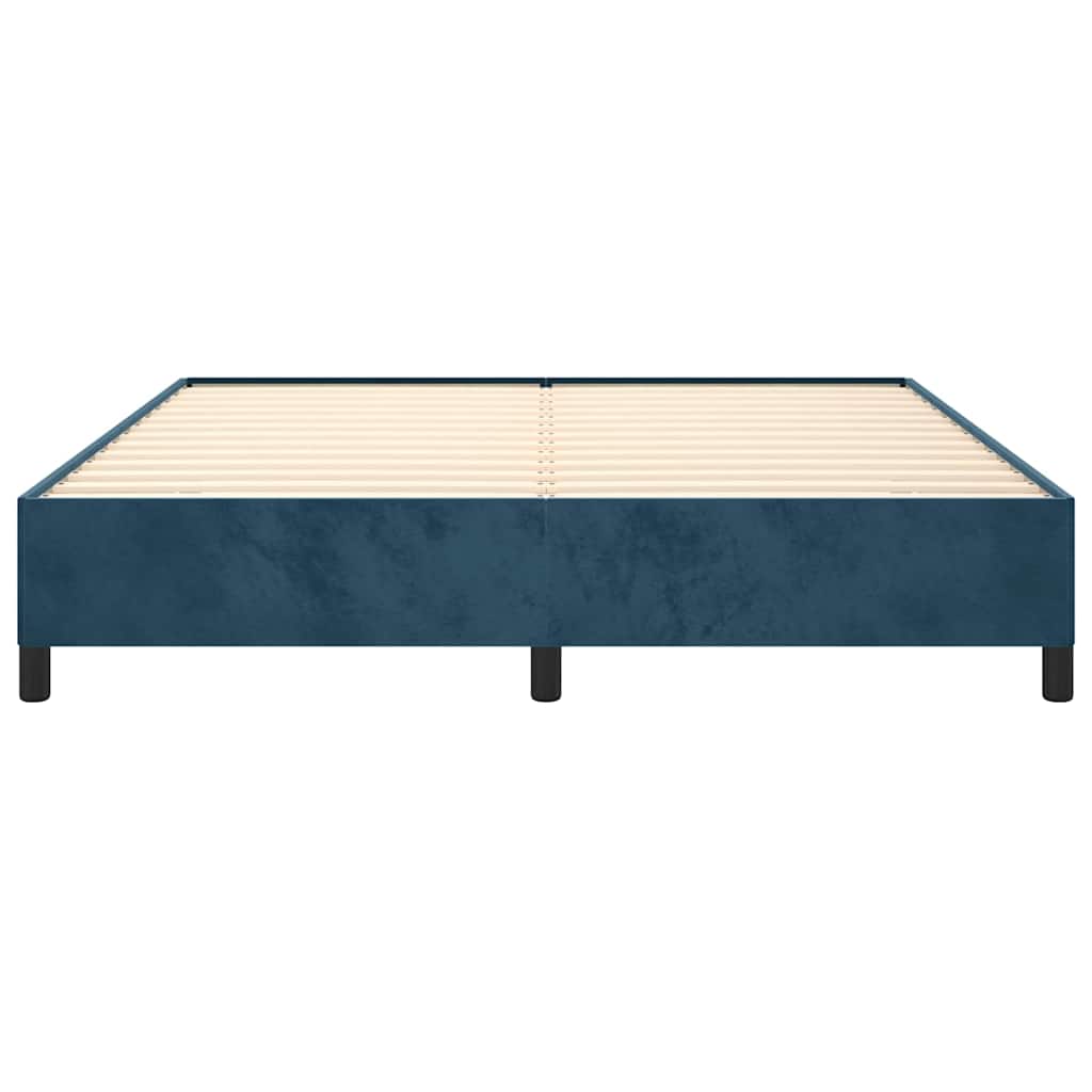 Bettgestell ohne Matratze Dunkelblau 160x200 cm Samt
