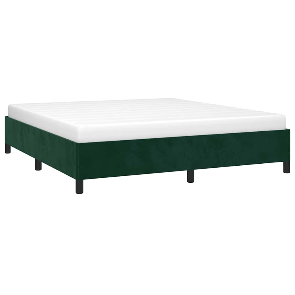 Bettgestell ohne Matratze Dunkelgrün 180x200 cm Samt