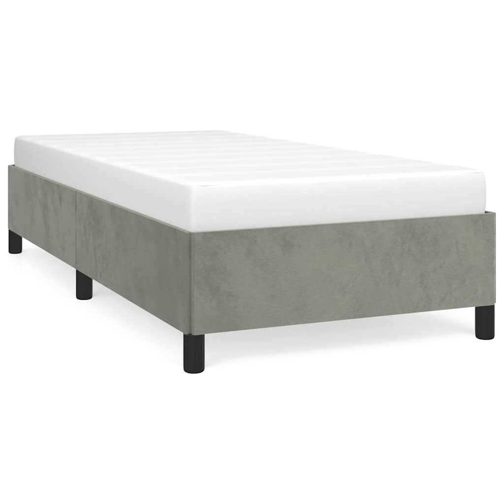 Bettgestell ohne Matratze Hellgrau 100x190 cm Einzelbett Samt