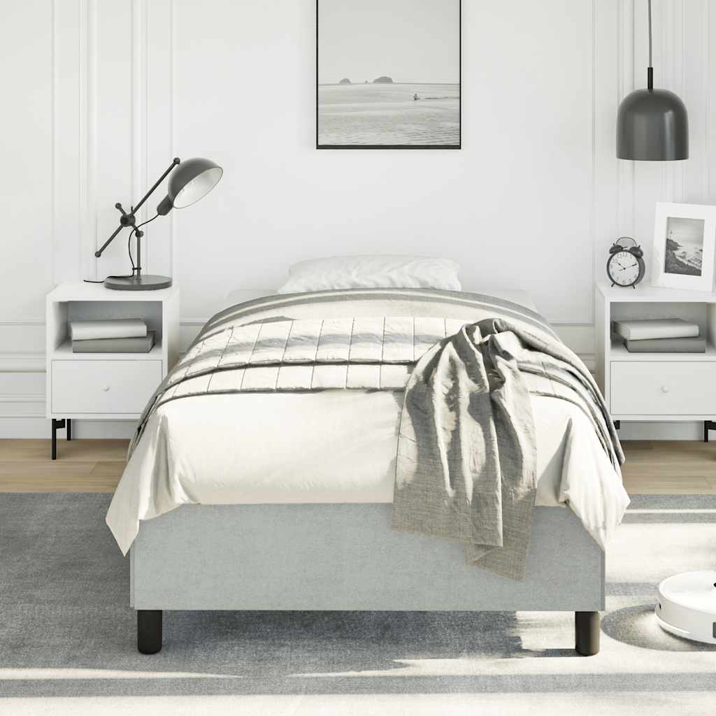 Bettgestell ohne Matratze Hellgrau 100x190 cm Einzelbett Samt