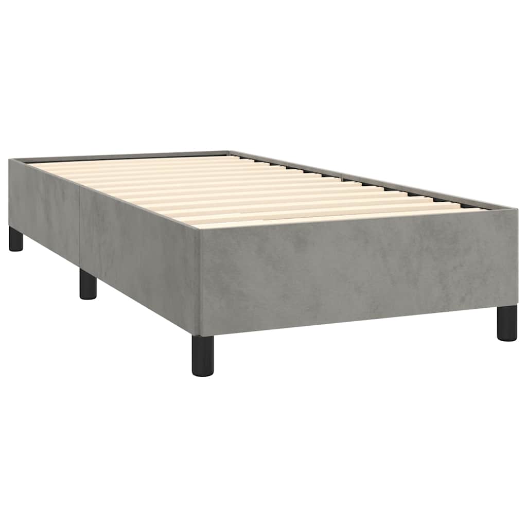Bettgestell ohne Matratze Hellgrau 100x190 cm Einzelbett Samt