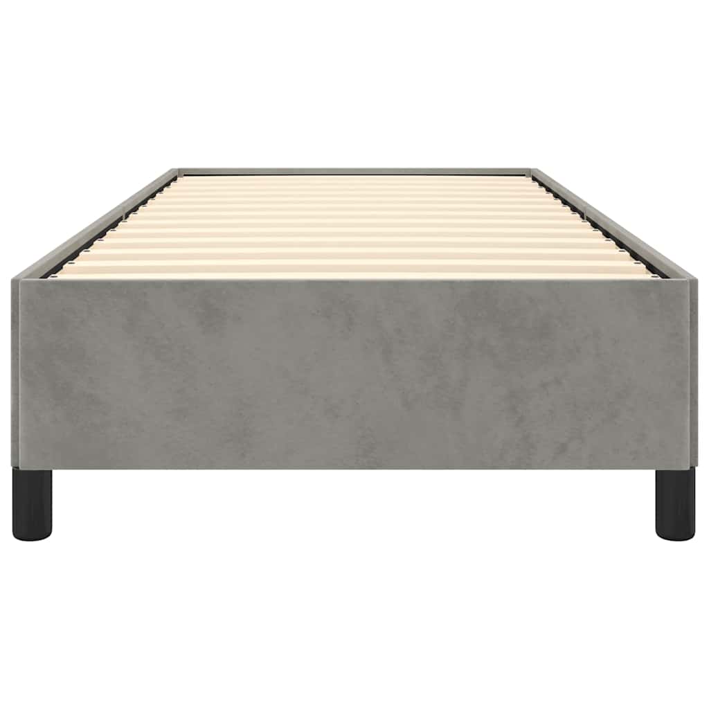 Bettgestell ohne Matratze Hellgrau 100x203 cm Twin XL Samt