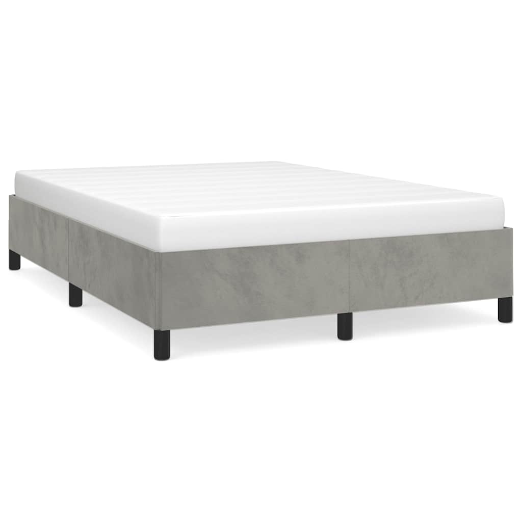 Bettgestell ohne Matratze Hellgrau 137x190 cm Samt