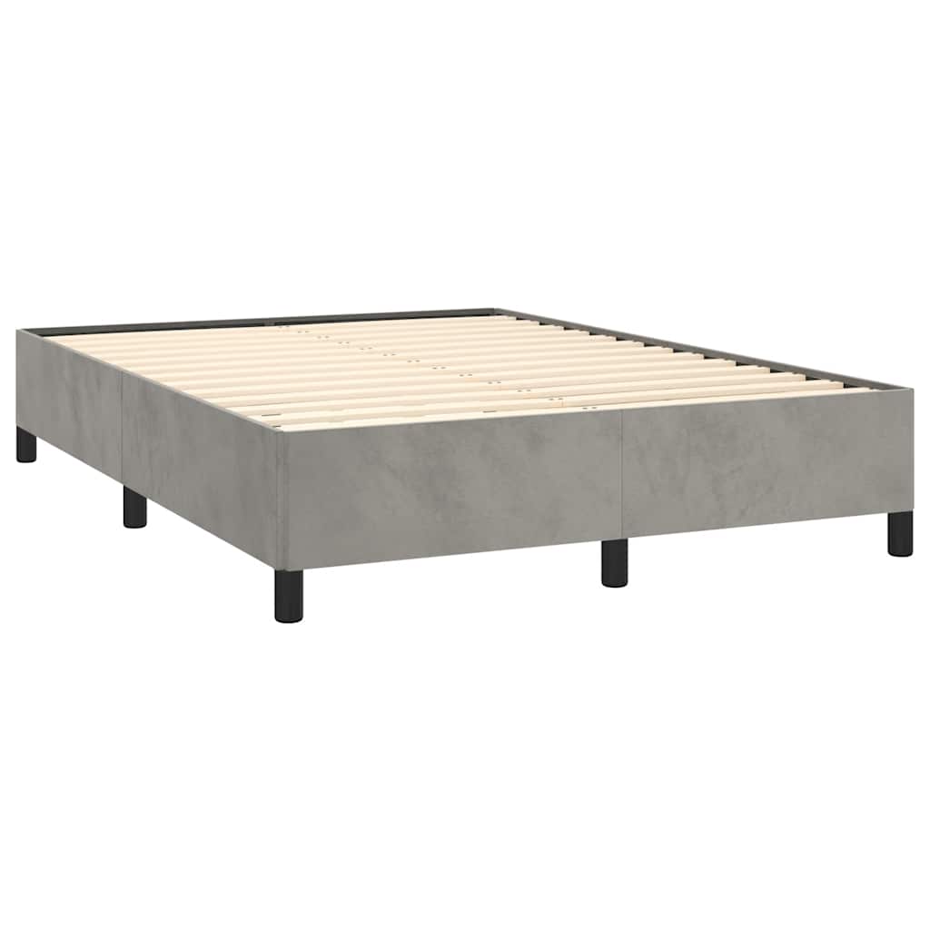 Bettgestell ohne Matratze Hellgrau 137x190 cm Samt