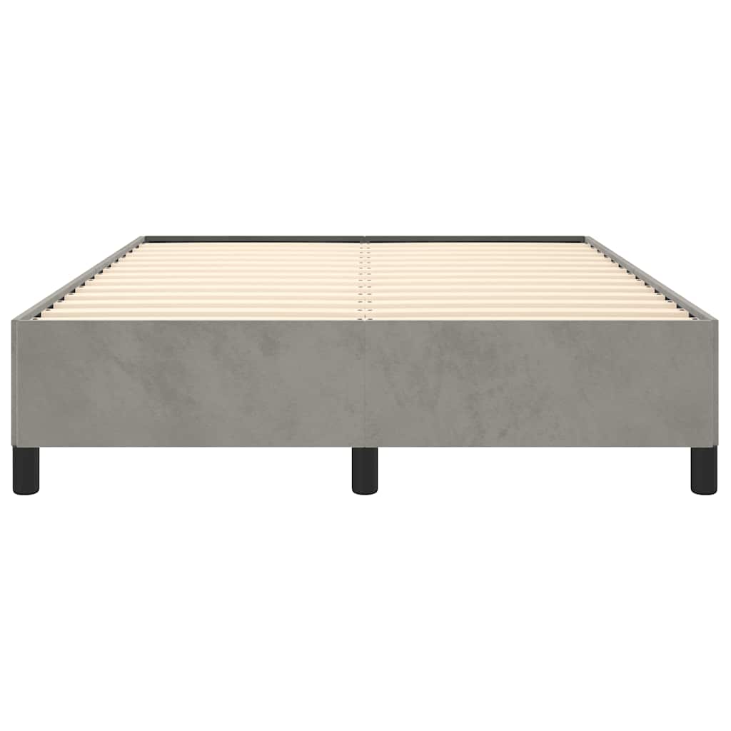 Bettgestell ohne Matratze Hellgrau 137x190 cm Samt