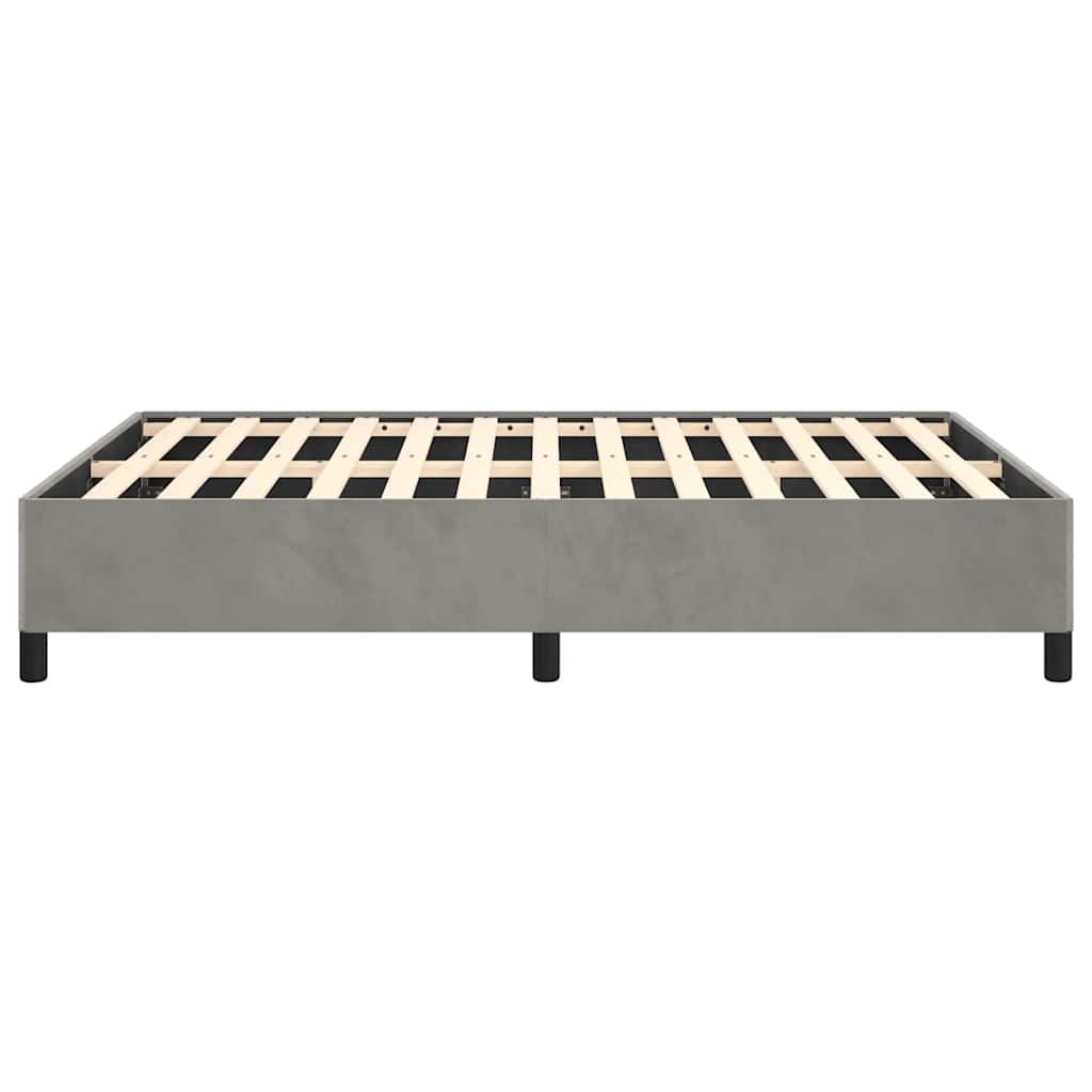 Bettgestell ohne Matratze Hellgrau 137x190 cm Samt