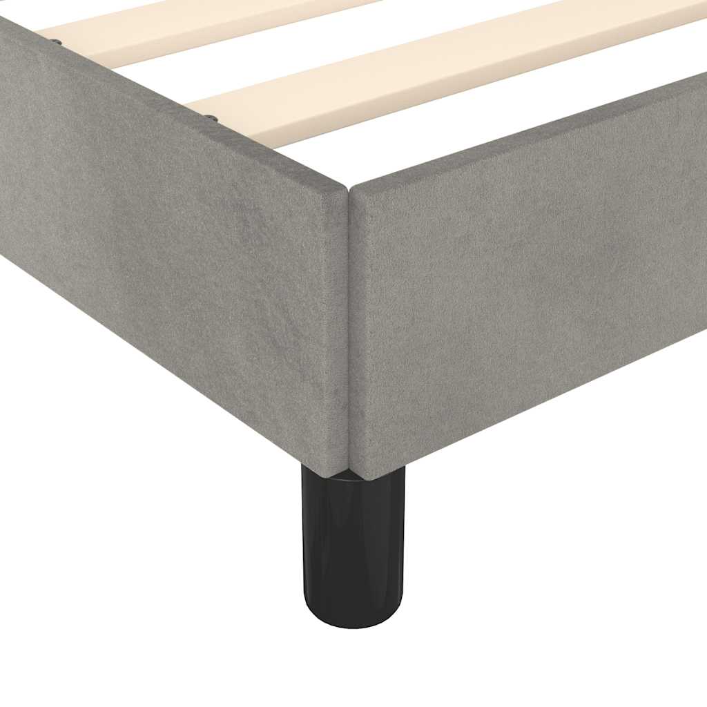 Bettgestell ohne Matratze Hellgrau 137x190 cm Samt