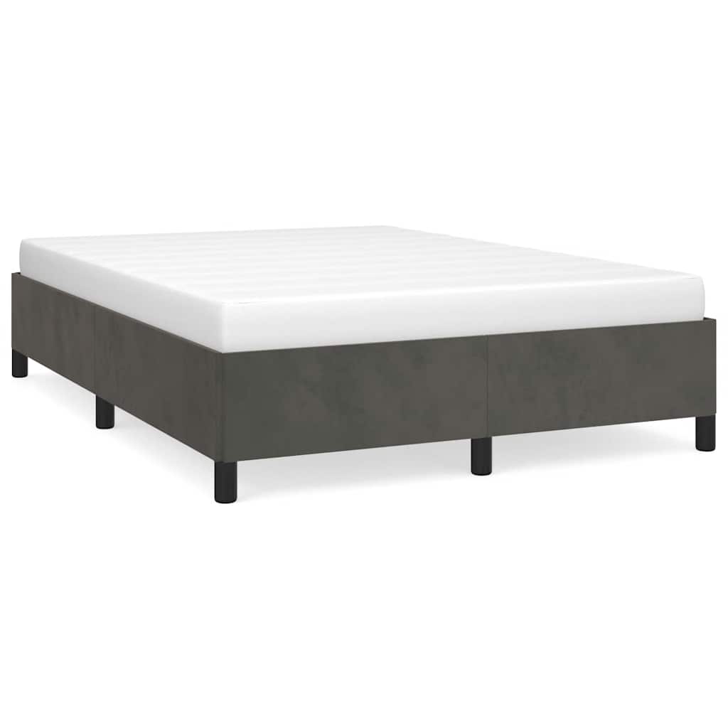 Bettgestell ohne Matratze Dunkelgrau 137x190 cm Samt
