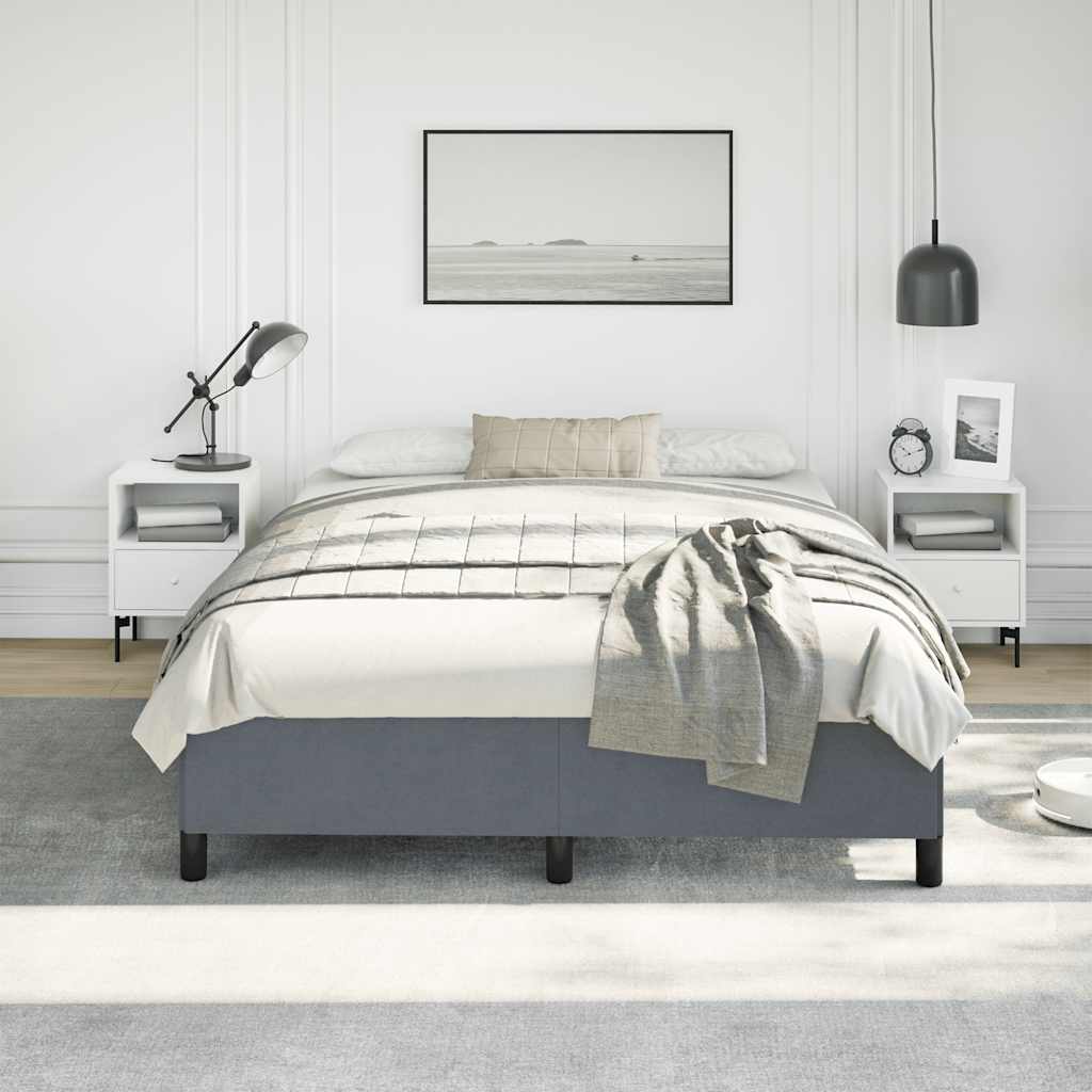 Bettgestell ohne Matratze Dunkelgrau 137x190 cm Samt
