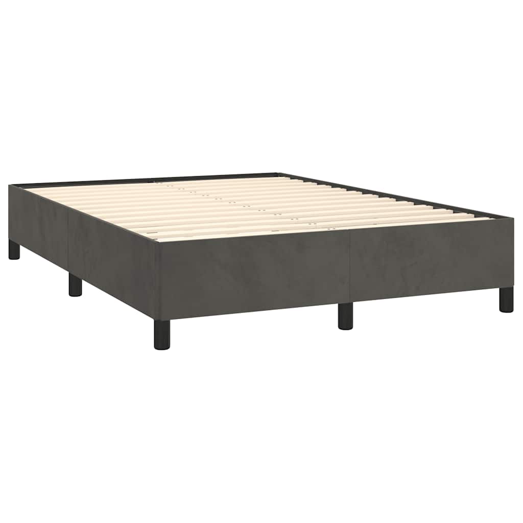 Bettgestell ohne Matratze Dunkelgrau 137x190 cm Samt