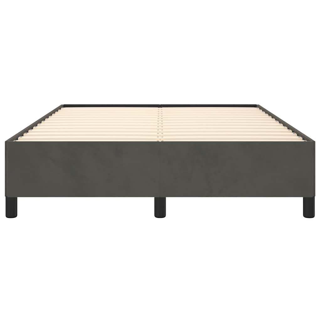 Bettgestell ohne Matratze Dunkelgrau 137x190 cm Samt