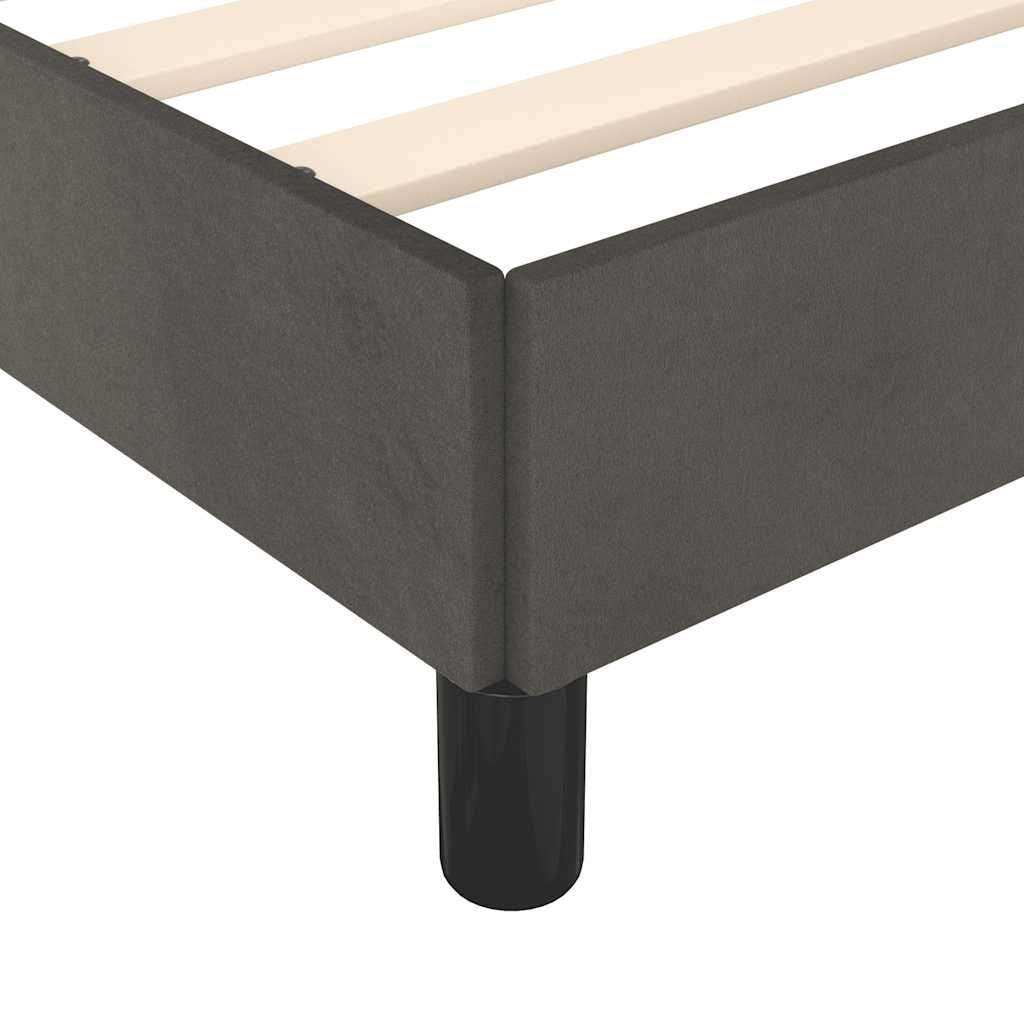 Bettgestell ohne Matratze Dunkelgrau 137x190 cm Samt