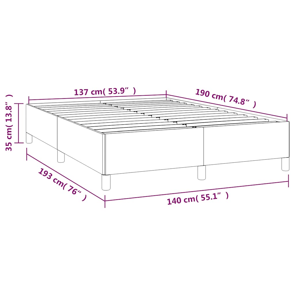 Bettgestell ohne Matratze Dunkelgrau 137x190 cm Samt