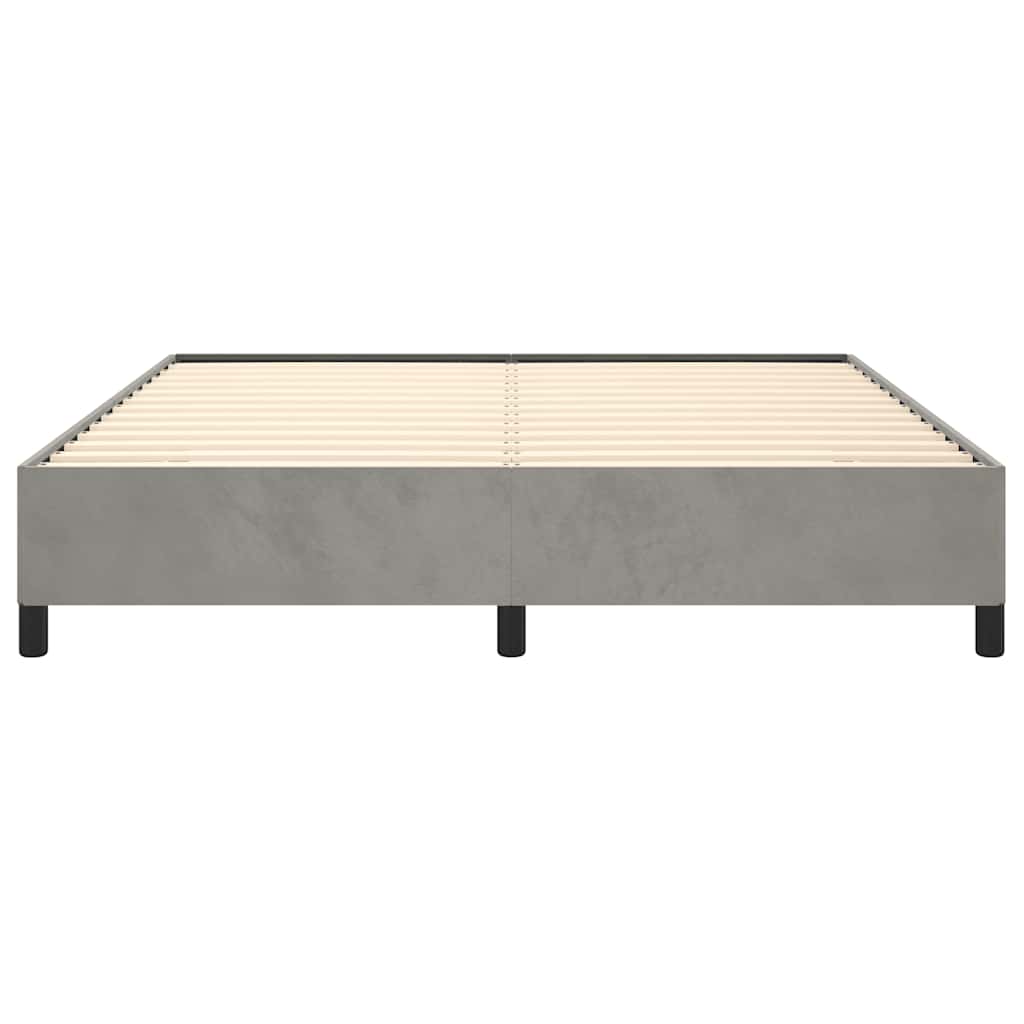 Bettgestell ohne Matratze Hellgrau 152x203 cm Queen-Size Samt