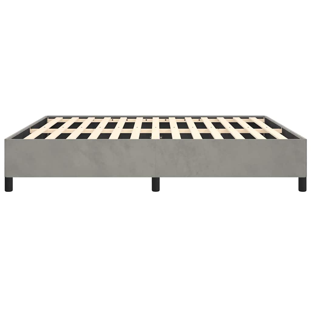 Bettgestell ohne Matratze Hellgrau 152x203 cm Queen-Size Samt