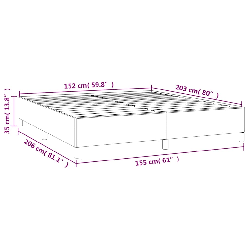 Bettgestell ohne Matratze Hellgrau 152x203 cm Queen-Size Samt