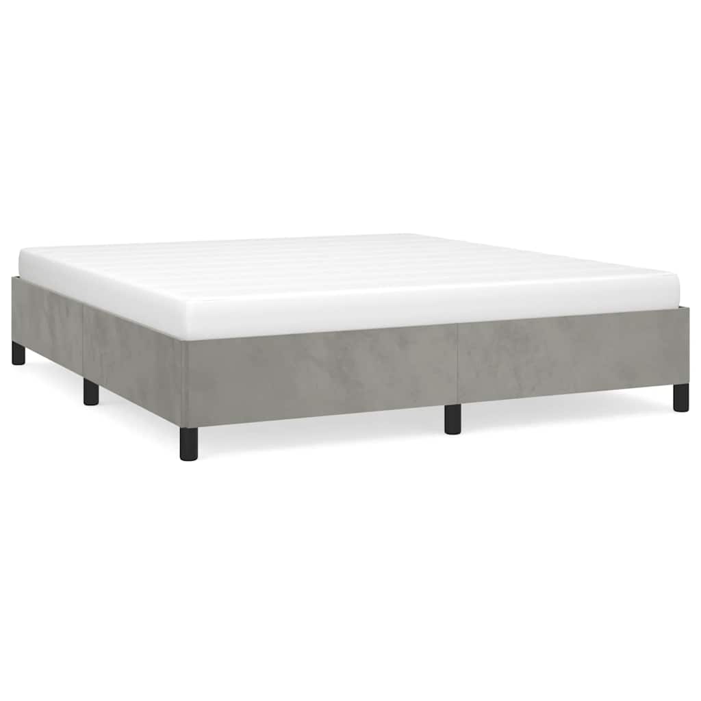 Bettgestell ohne Matratze Hellgrau 193x203 cm King-Size Samt