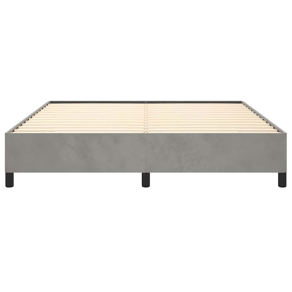 Bettgestell ohne Matratze Hellgrau 193x203 cm King-Size Samt