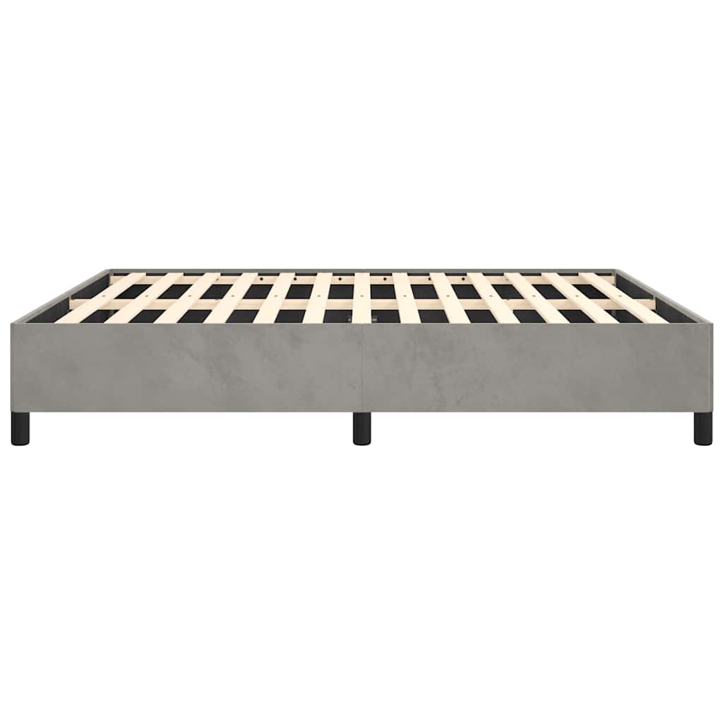 Bettgestell ohne Matratze Hellgrau 193x203 cm King-Size Samt