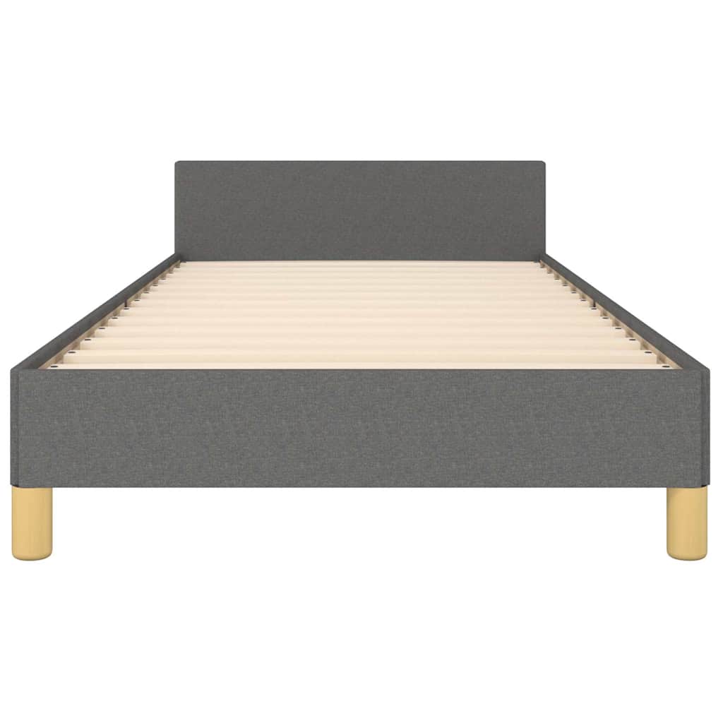 Bettgestell ohne Matratze Dunkelgrau 90x190 cm Stoff
