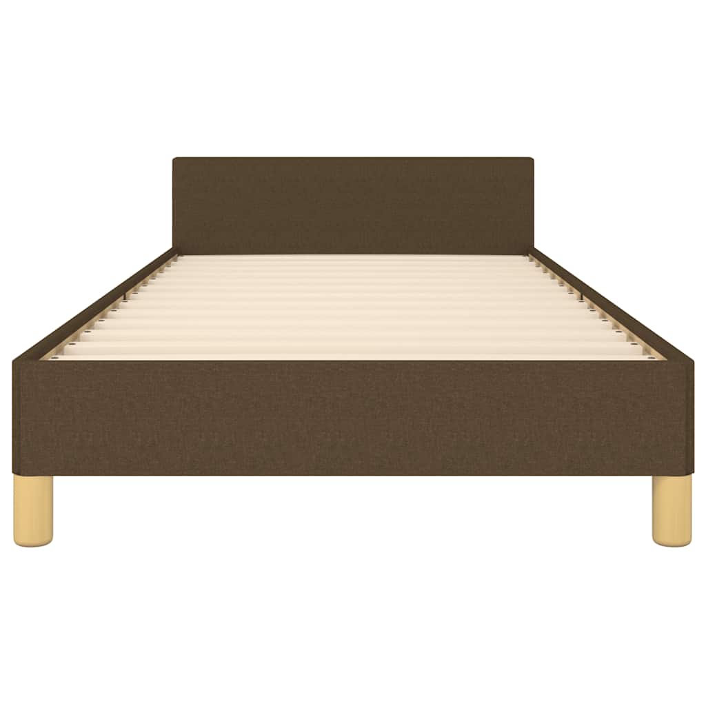 Bettgestell ohne Matratze Dunkelbraun 90x190 cm Stoff