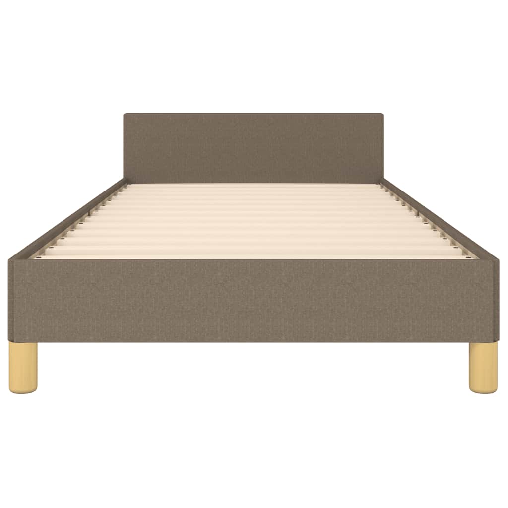 Bettgestell mit Kopfteil ohne Matratze Taupe 90x200 cm Stoff