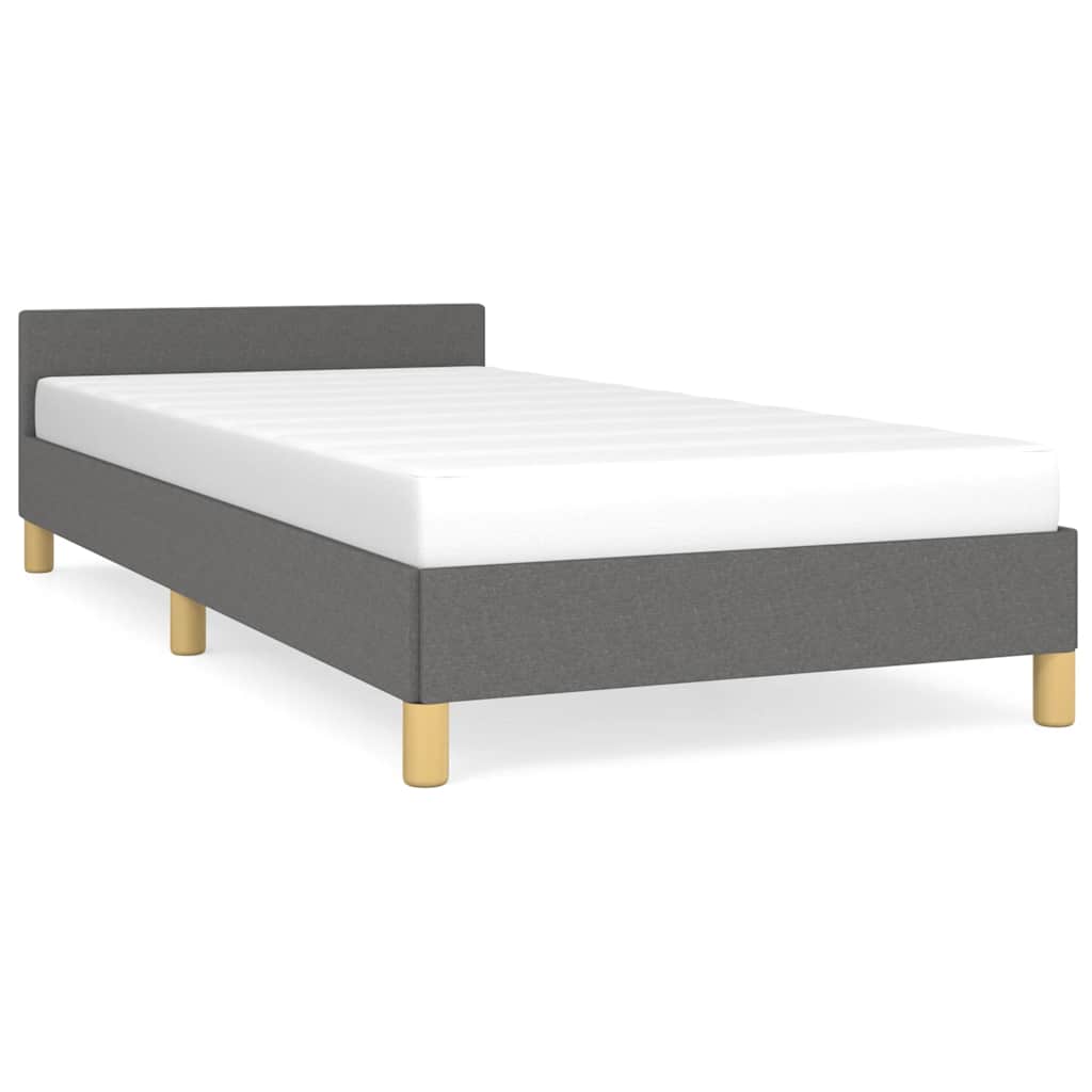 Bettgestell ohne Matratze Dunkelgrau 100x200 cm Stoff