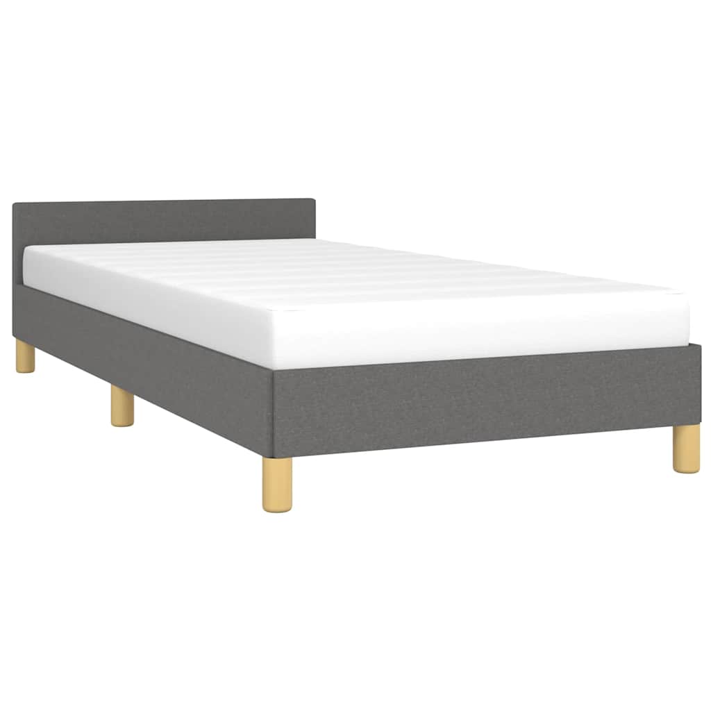 Bettgestell ohne Matratze Dunkelgrau 100x200 cm Stoff